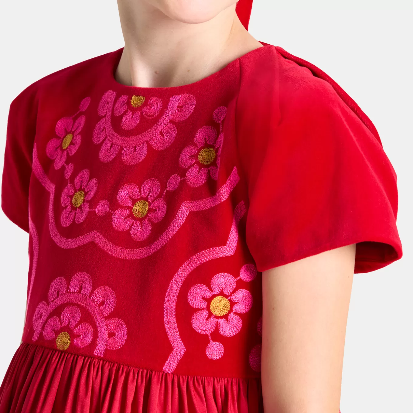 Discount Jacadi Kleid aus Materialmix für Mädchen ROT JACADI