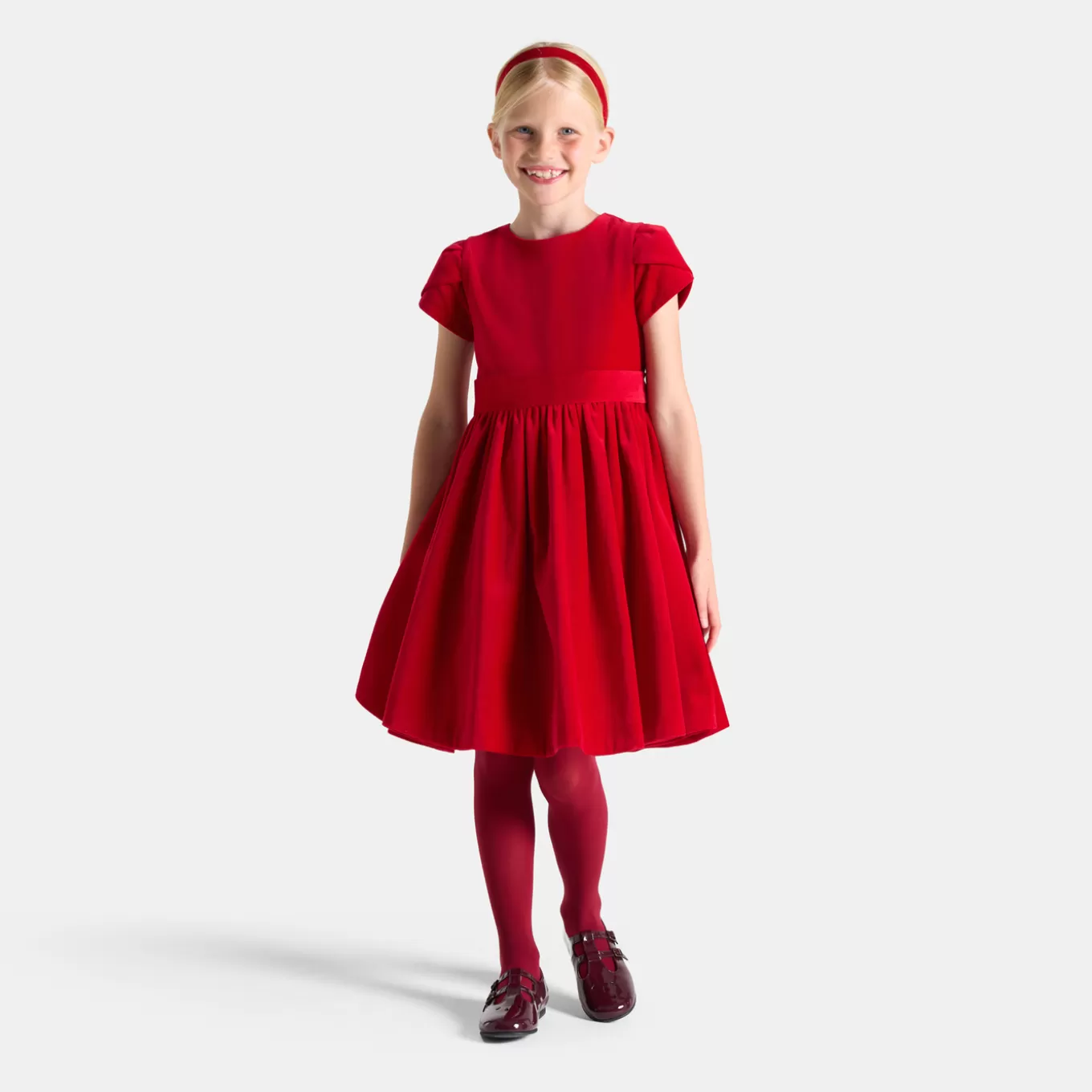 Outlet Jacadi Kleid aus Samt für Mädchen ROT JACADI