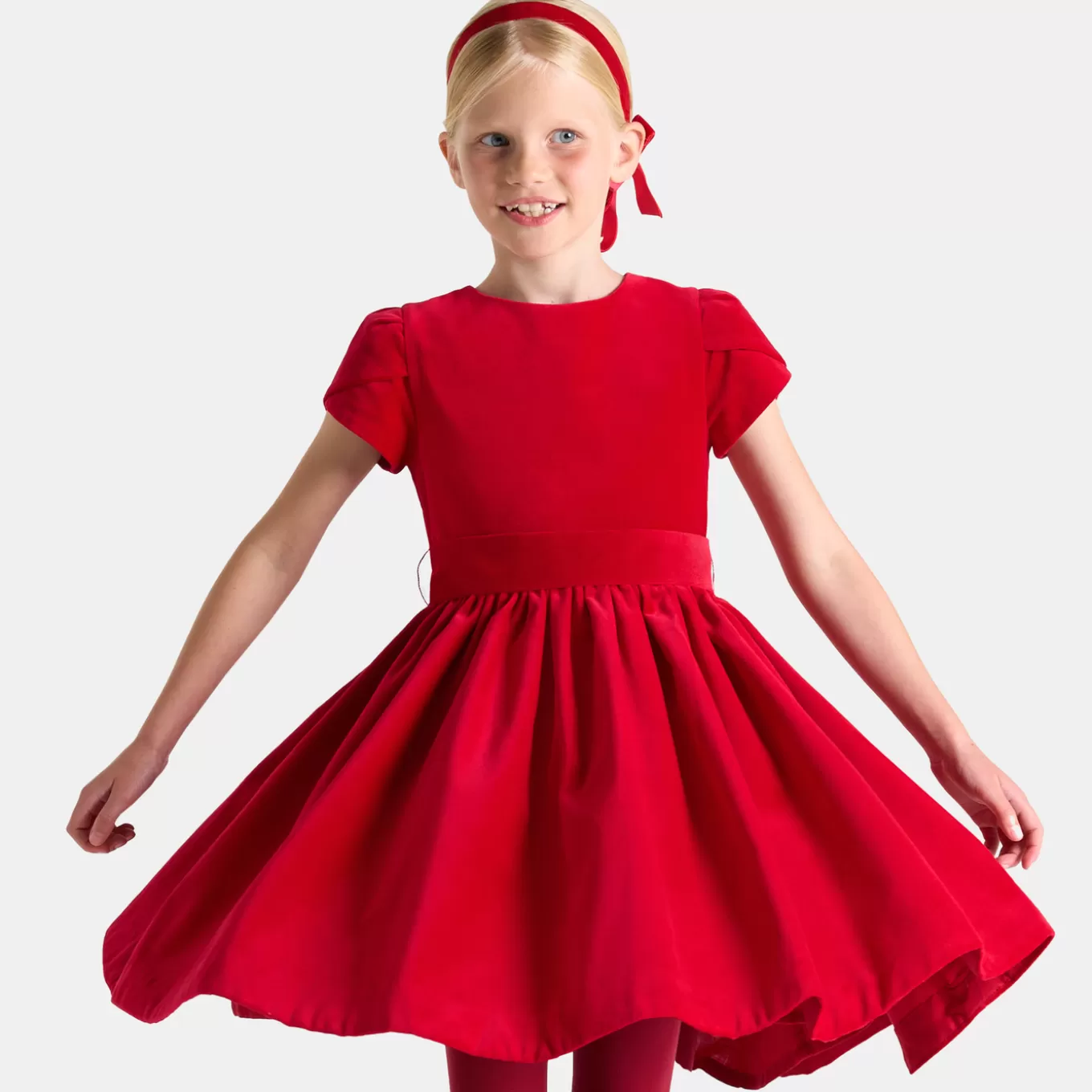 Outlet Jacadi Kleid aus Samt für Mädchen ROT JACADI