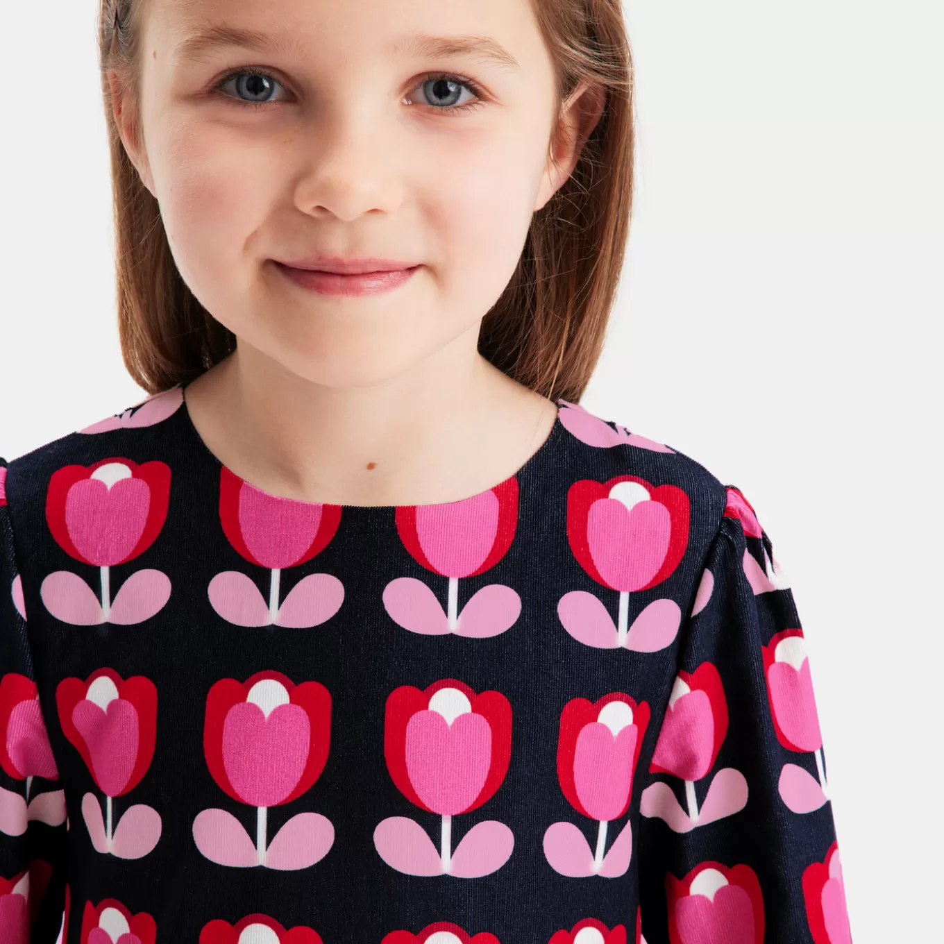 Store Jacadi Kleid für Mädchen aus Samt BLAU/MEHRFARBIG