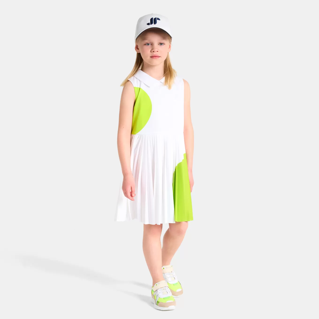 Best Sale Jacadi Kleid im Tennislook für kleine Mädchen WEISS/GRÜN