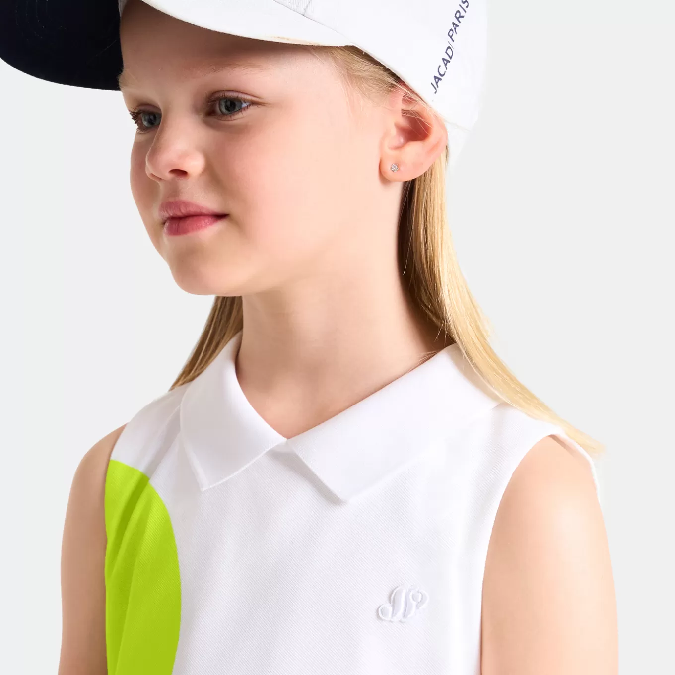 Best Sale Jacadi Kleid im Tennislook für kleine Mädchen WEISS/GRÜN