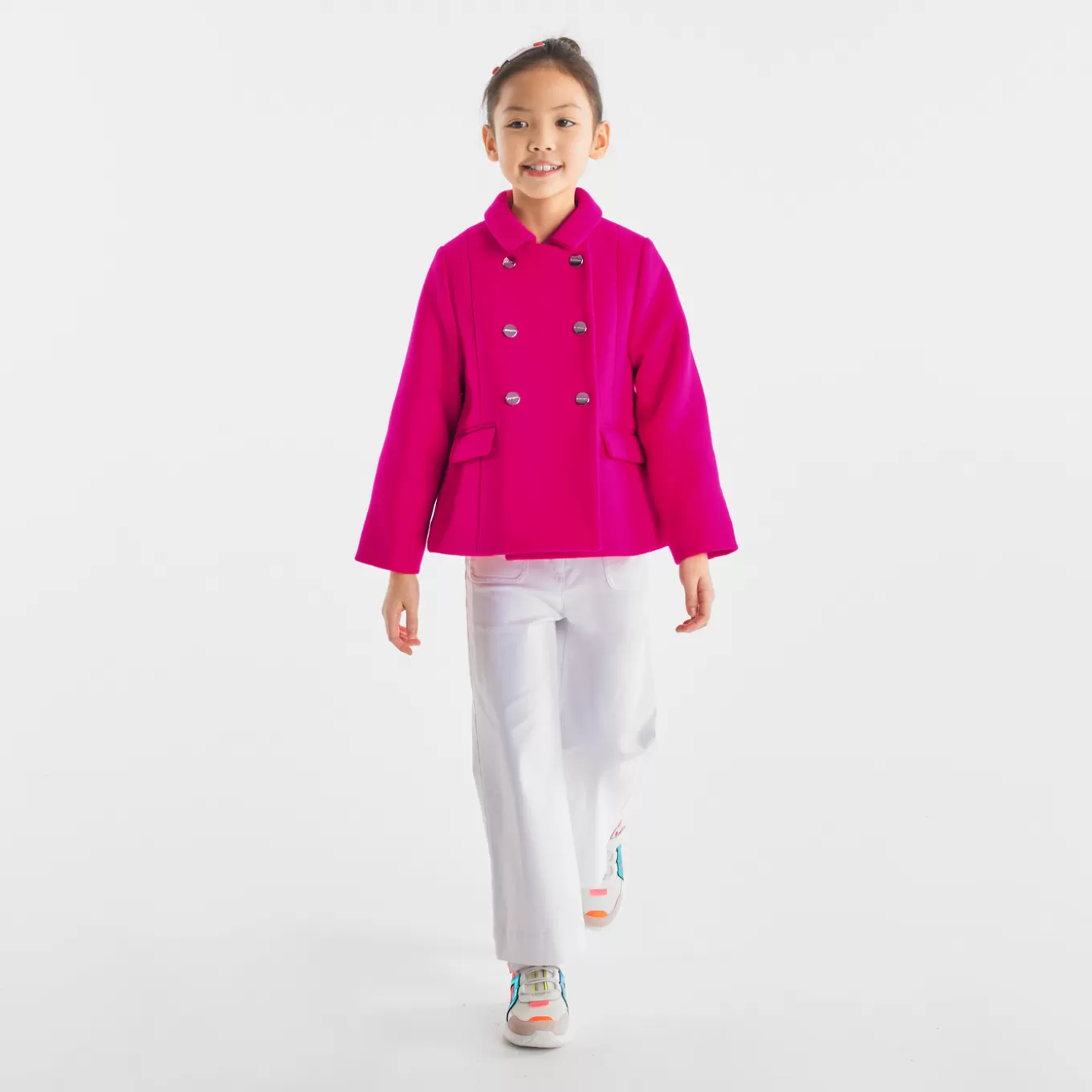 New Jacadi Kurzer Mantel für Mädchen ROSE GRENADINE