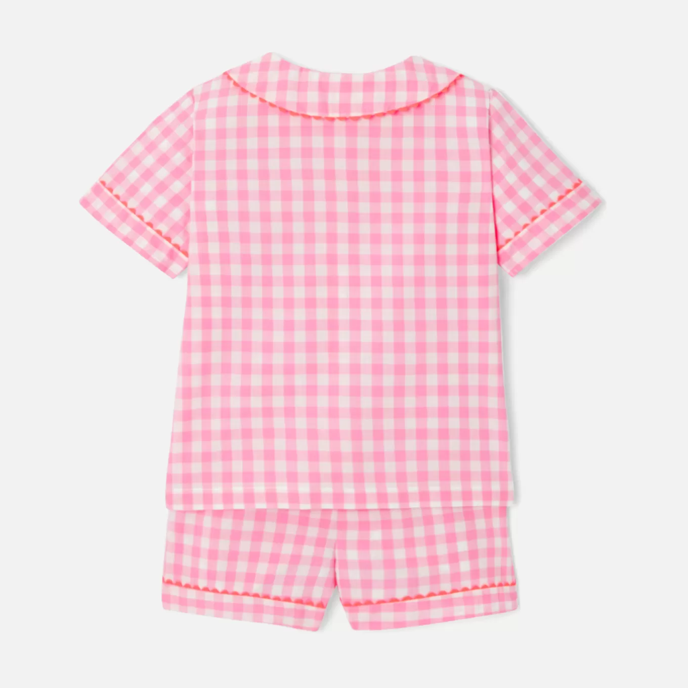 Outlet Jacadi Kurzpyjama mit Vichy-Karos für Mädchen ROSA/WEISS