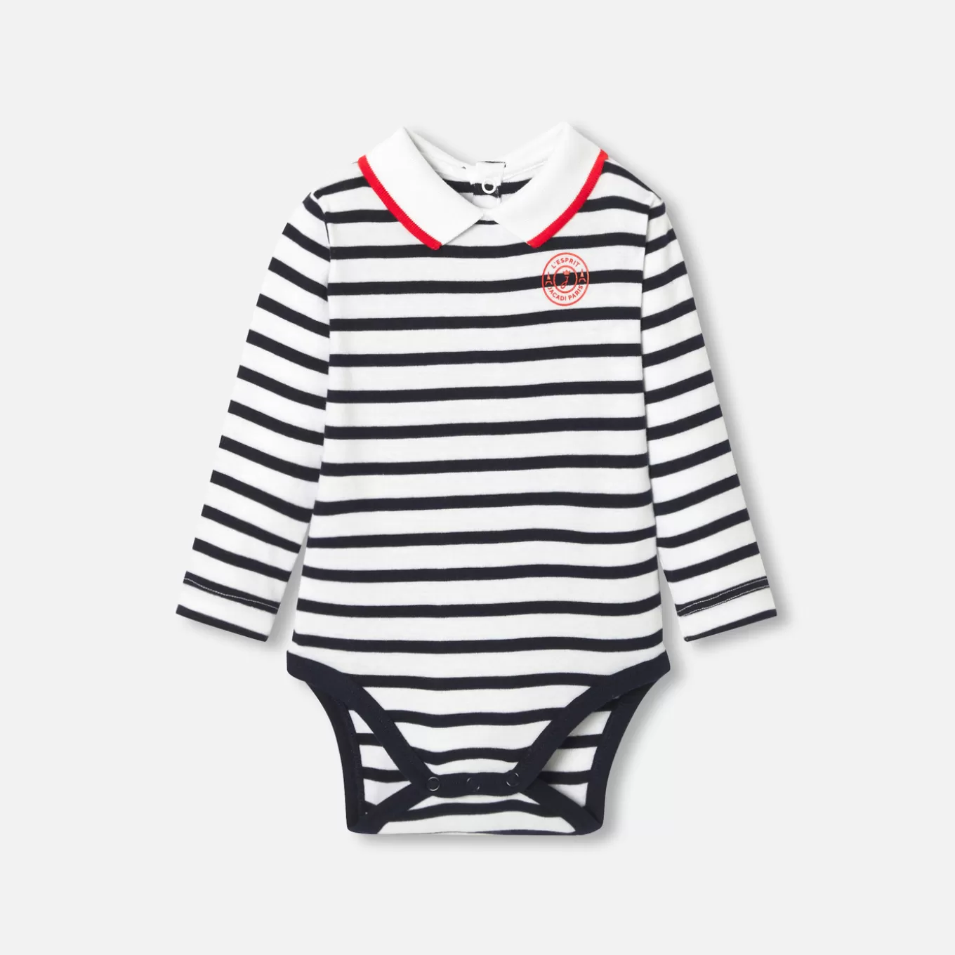Outlet Jacadi Langärmeliger Body Kleinkind Junge WEISS/MARINEBLAU