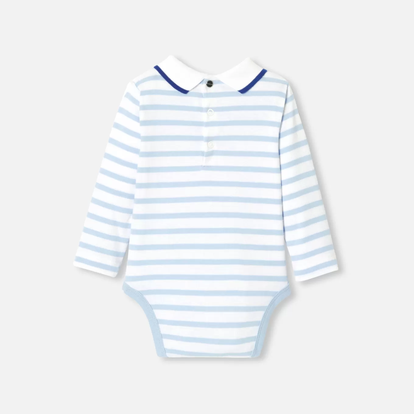 Flash Sale Jacadi Langärmeliger Body Kleinkind Junge HIMMELBLAU/WEISS