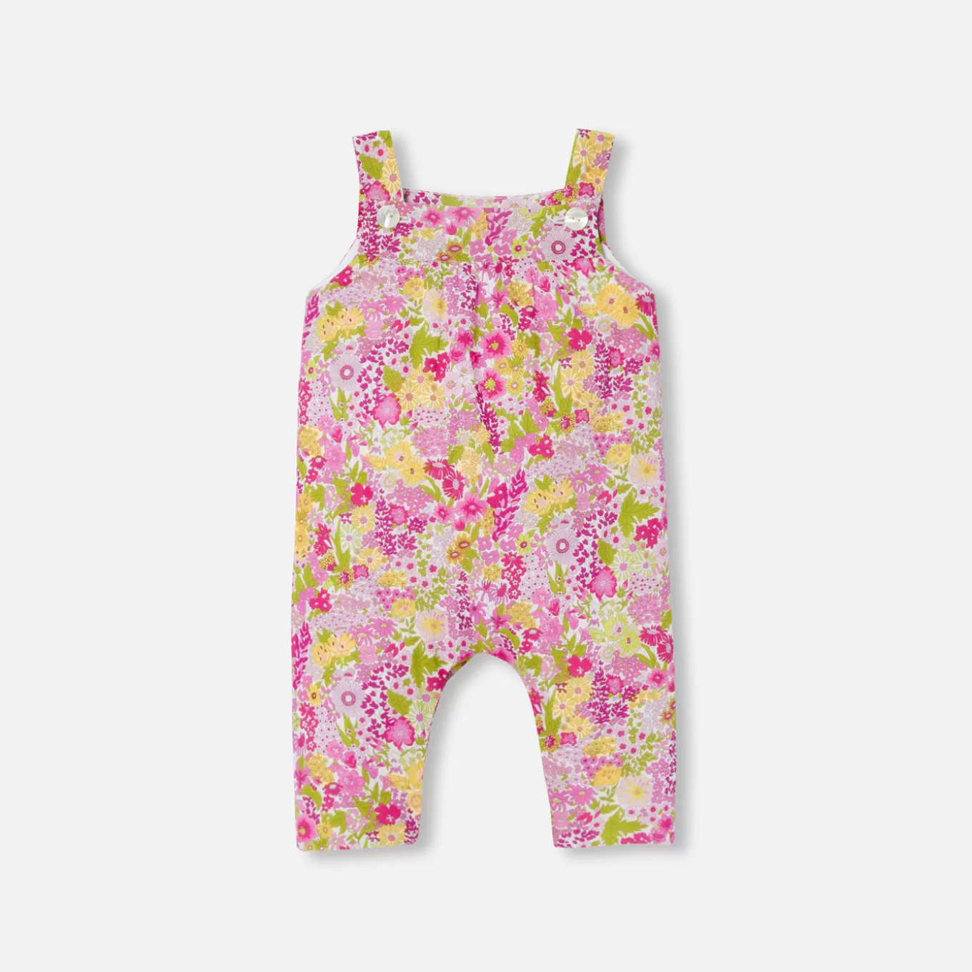 Store Jacadi Latzhose aus Liberty-Stoff für Baby Mädchen ROSA/MEHRFARBIG