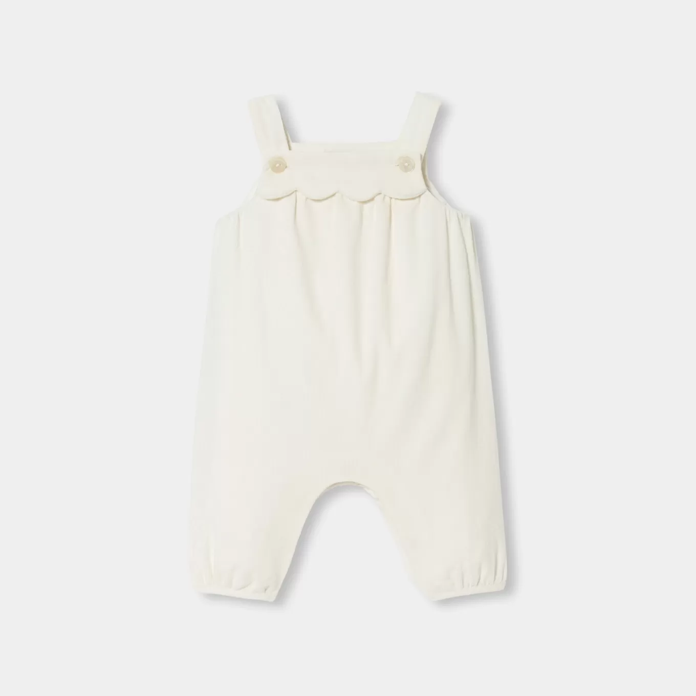 Sale Jacadi Latzhose aus Samt für Baby Mädchen WEICHES JACADI WEISS