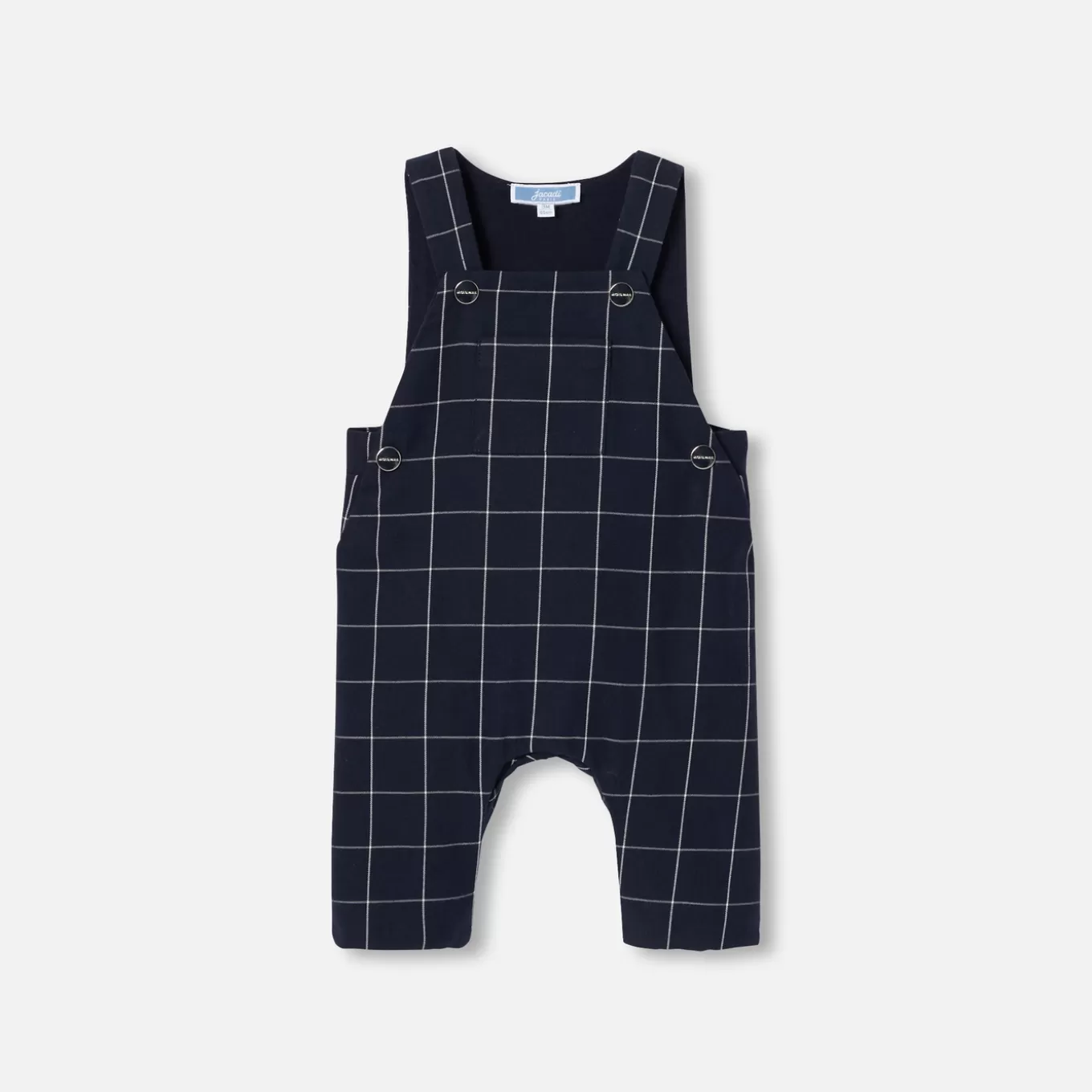 Fashion Jacadi Latzhose mit Karomuster für Baby Jungen MARINEBLAU/WEISS