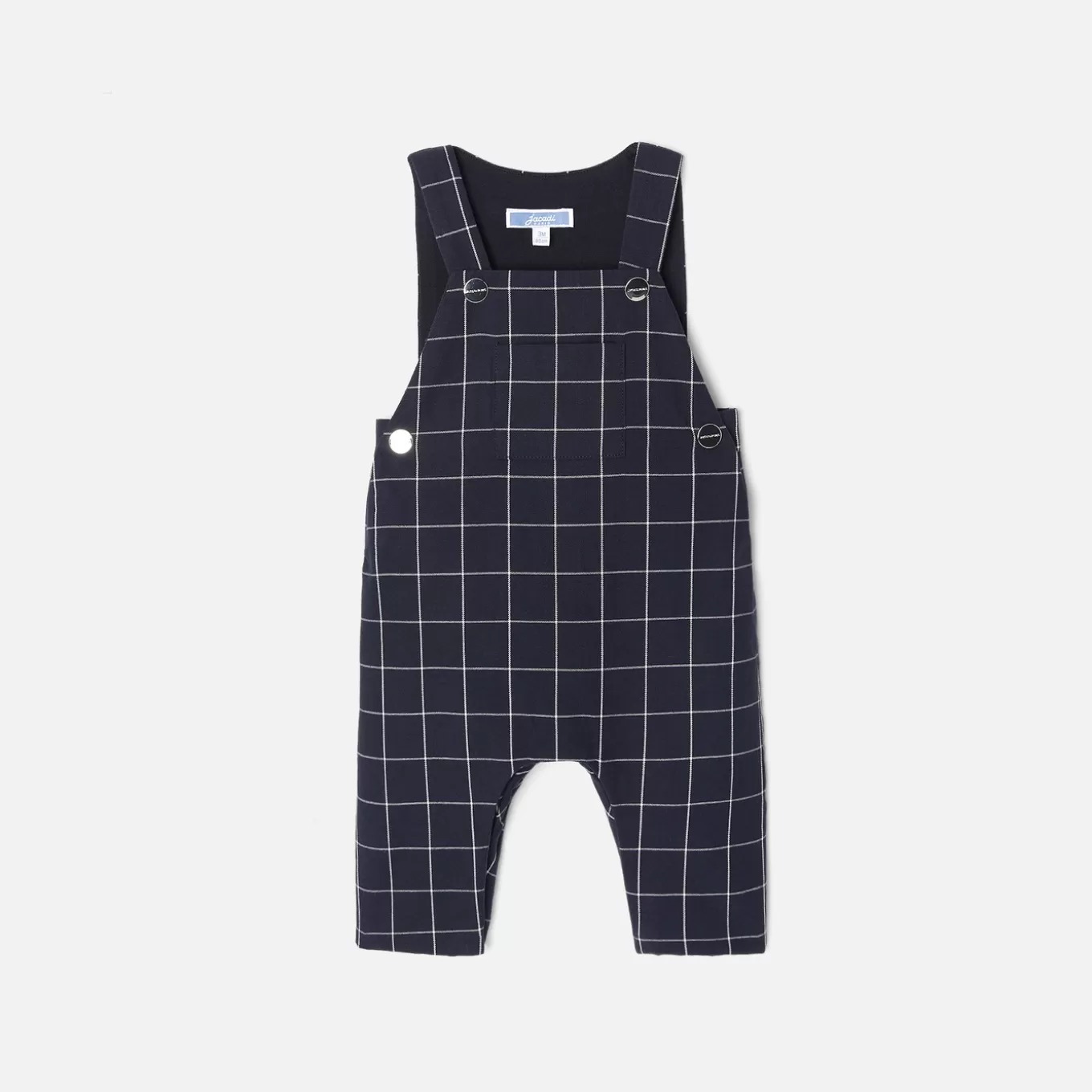 New Jacadi Latzhose mit Karomuster für Jungen MARINEBLAU/WEISS