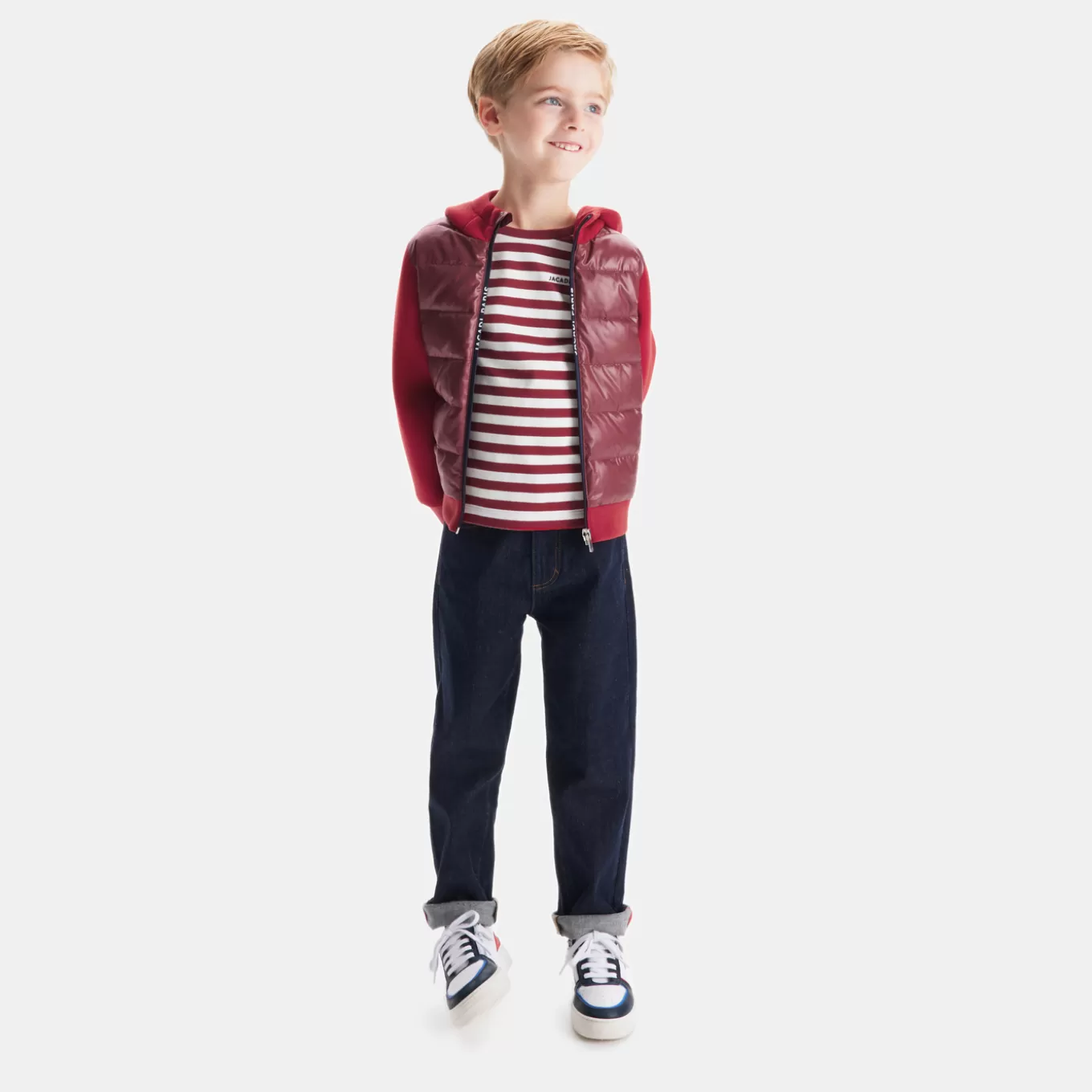 Discount Jacadi Matrosenshirt für Kinder WEISS/ROT