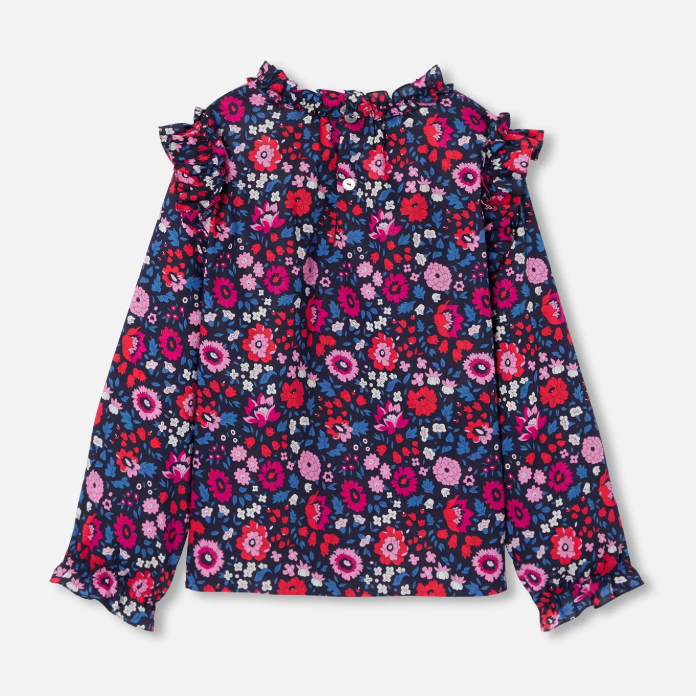 Clearance Jacadi Mädchenbluse aus Liberty-Stoff MARINEBLAU/MEHRFARBIG