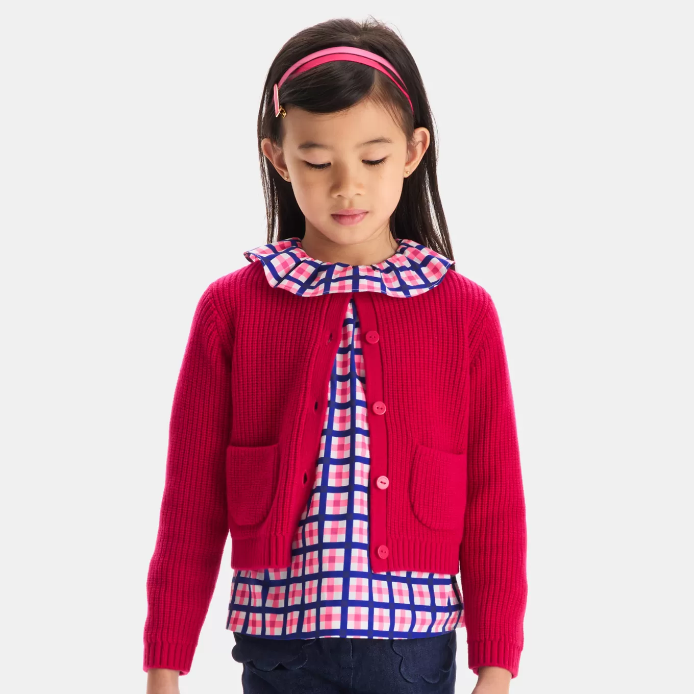 Shop Jacadi Mädchenbluse in Vichykaro WEISS/MEHRFARBIG