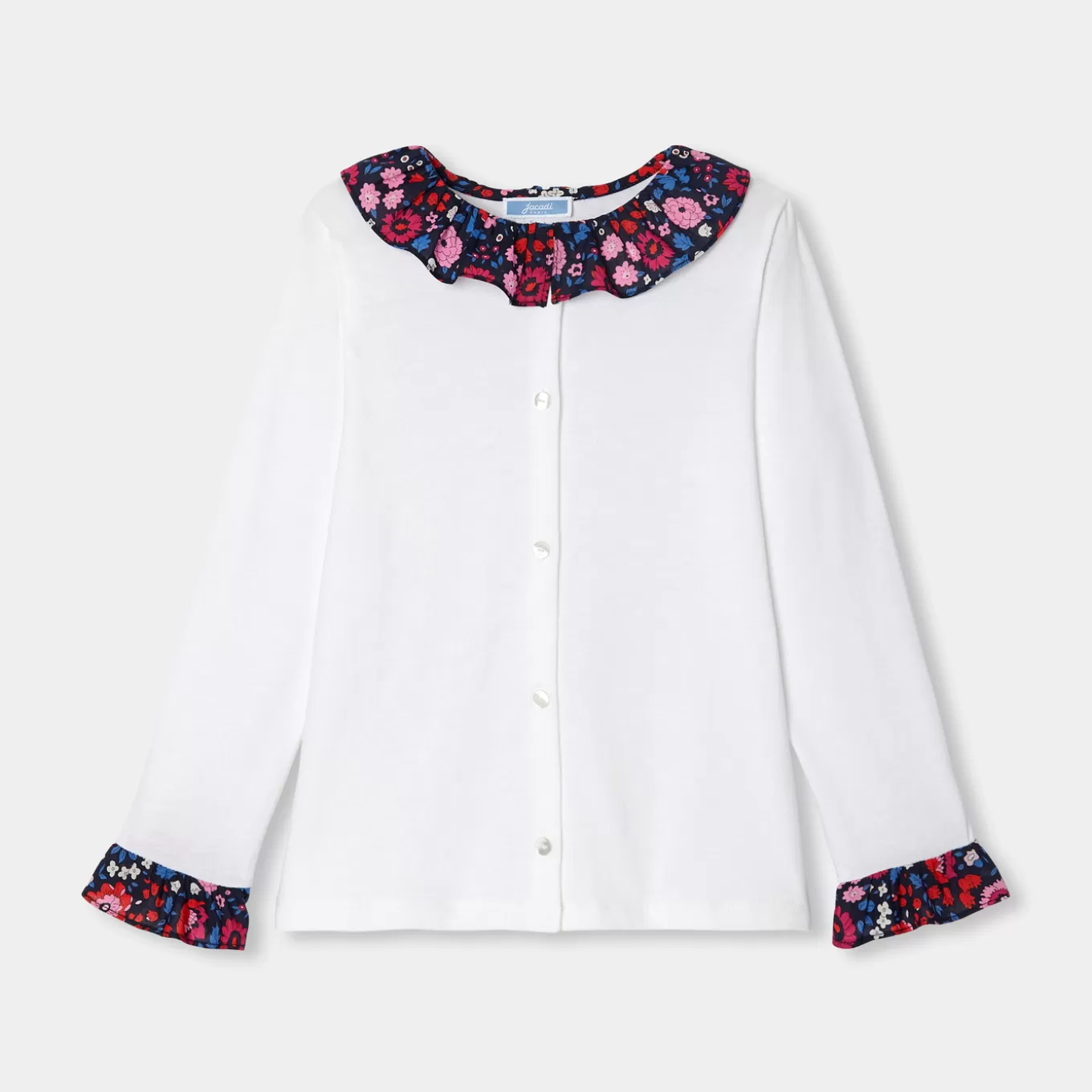 Clearance Jacadi Mädchenbluse mit Ballonärmeln JACADI WEISS