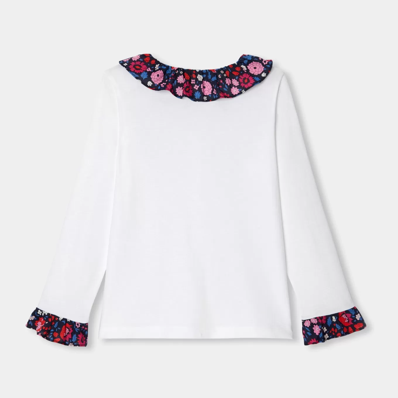 Clearance Jacadi Mädchenbluse mit Ballonärmeln JACADI WEISS