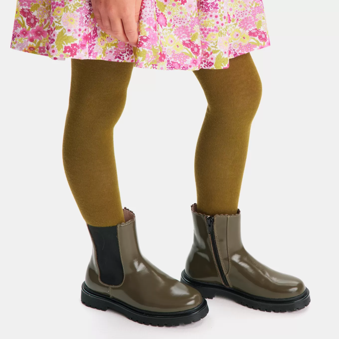 New Jacadi Mädchen-Chelsea-Boots aus Glattleder KAKI