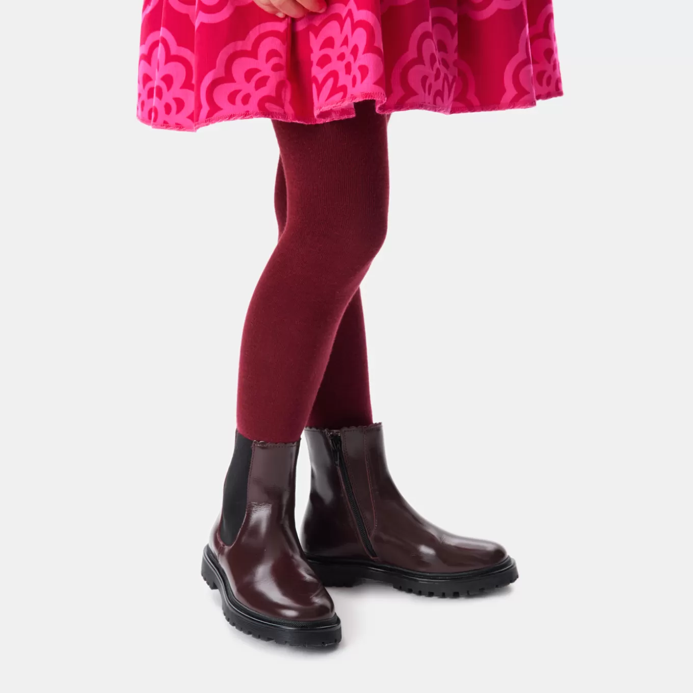 Fashion Jacadi Mädchen-Chelsea-Boots aus Glattleder BORDEAUX