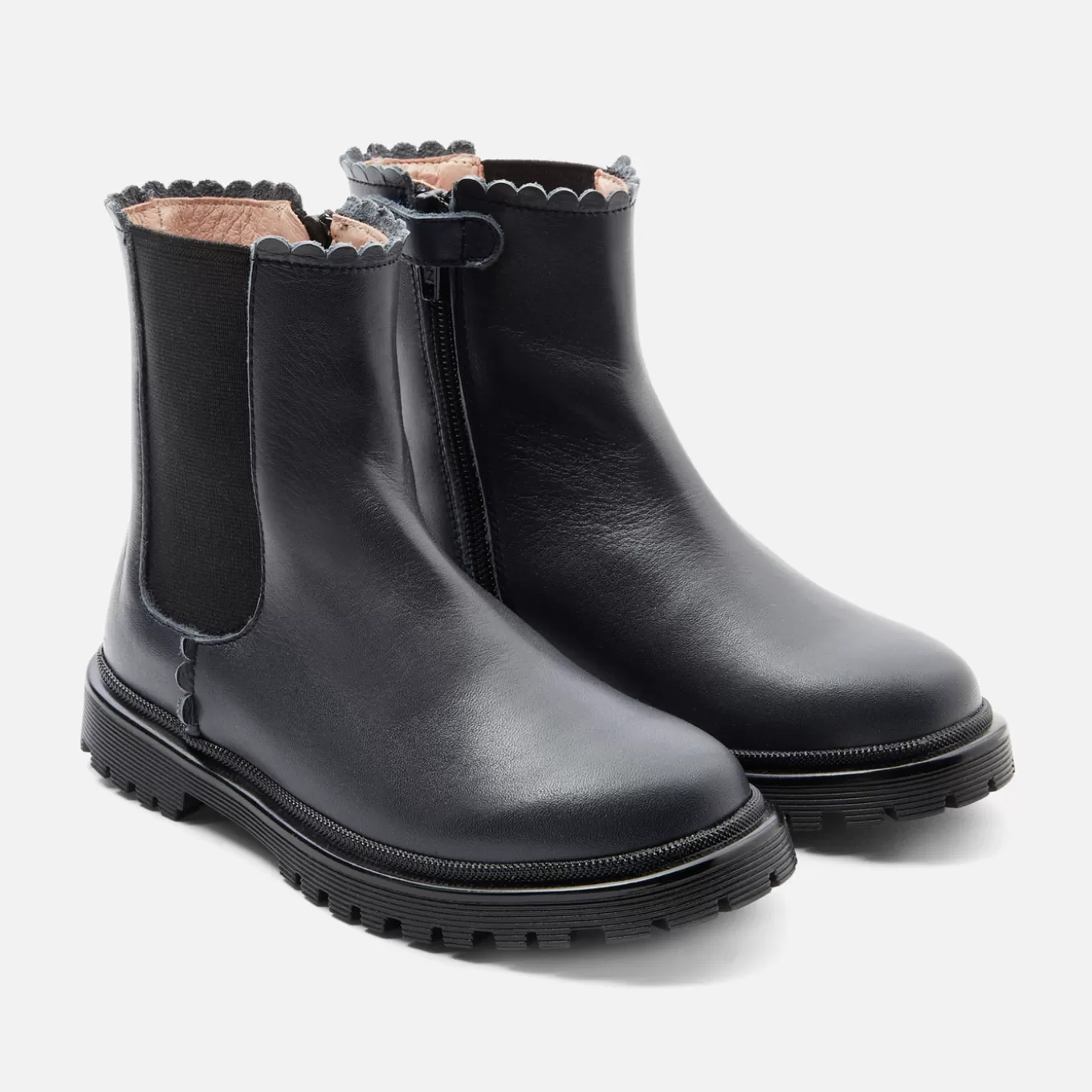 Hot Jacadi Mädchen-Chelsea-Boots aus Glattleder MARINEBLAU JACADI