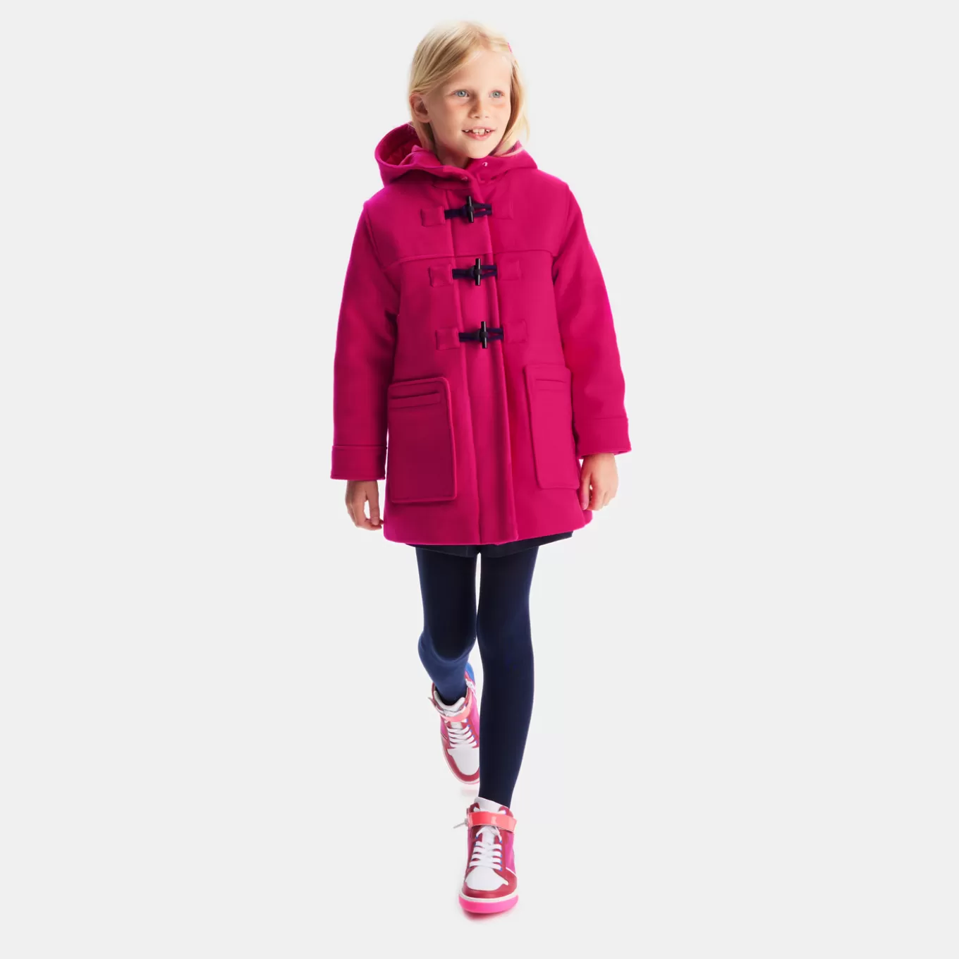 Cheap Jacadi Mädchen-Dufflecoat aus Wolle ROSE GRENADINE