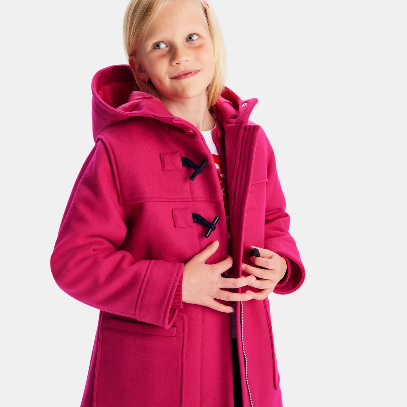 Cheap Jacadi Mädchen-Dufflecoat aus Wolle ROSE GRENADINE