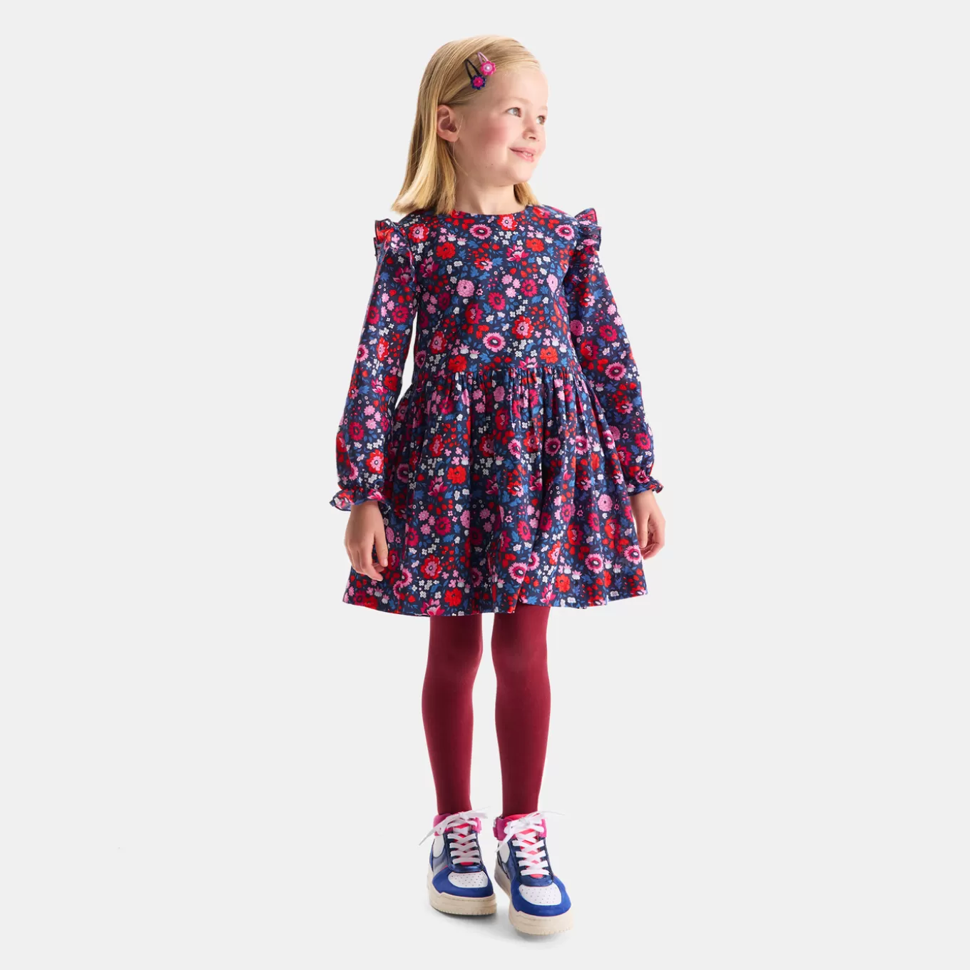 Sale Jacadi Mädchenkleid aus Liberty-Stoff MARINEBLAU/MEHRFARBIG