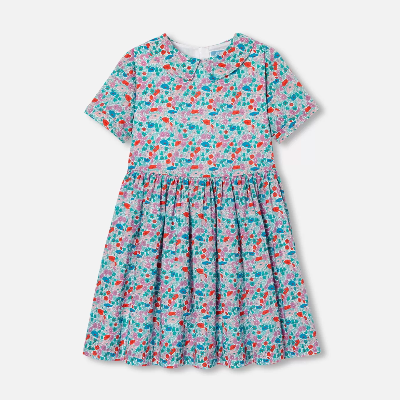 Hot Jacadi Mädchenkleid aus Liberty-Stoff WEISS/MEHRFARBIG