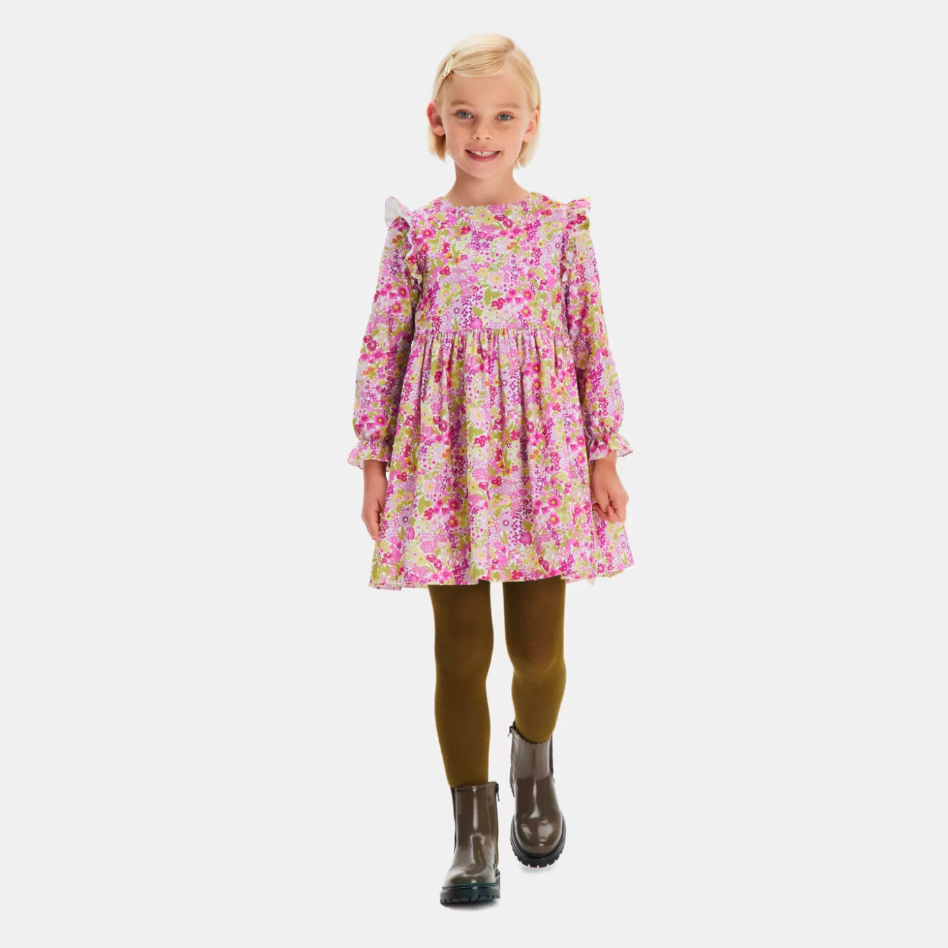 Discount Jacadi Mädchenkleid aus Liberty-Stoff WEISS/MEHRFARBIG