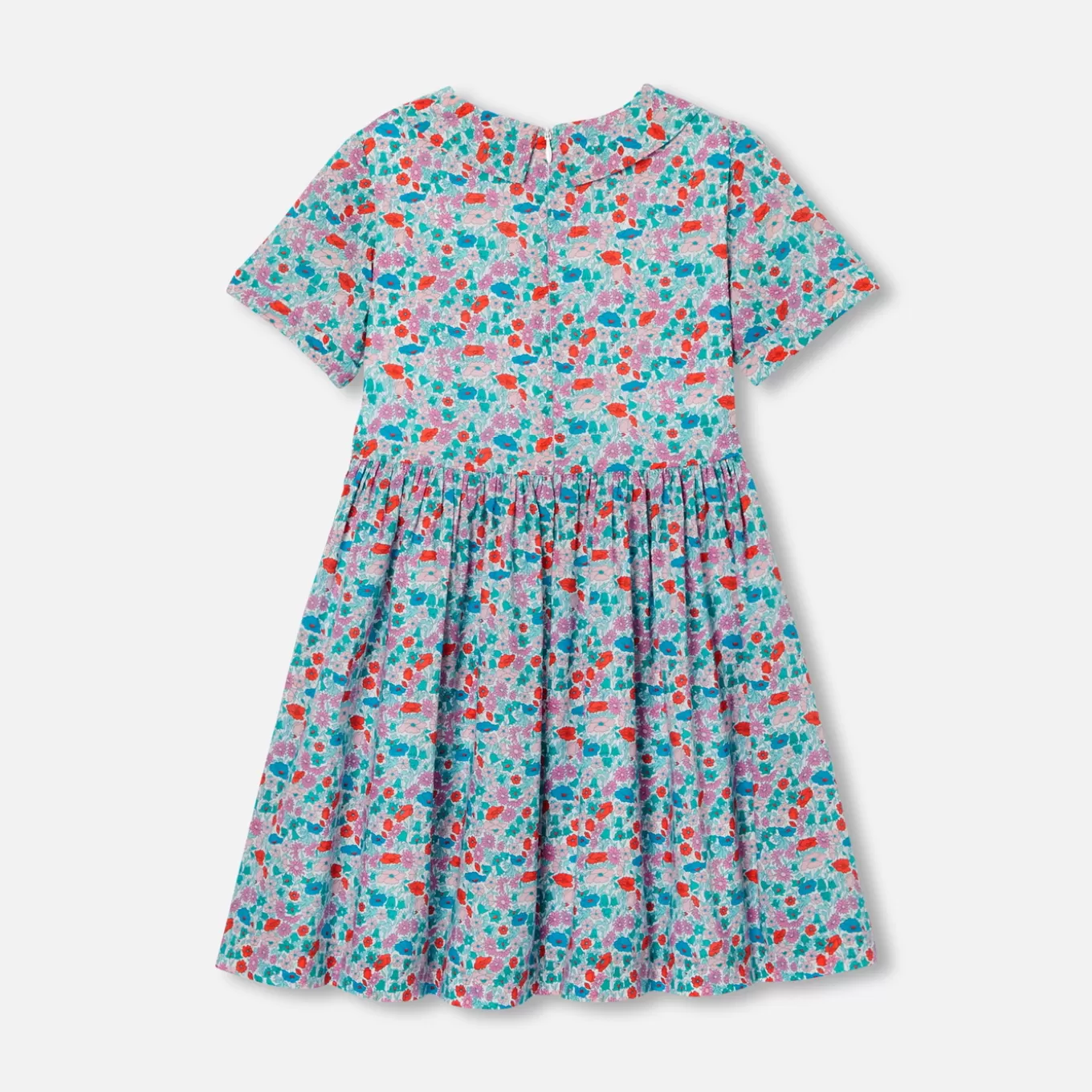 Hot Jacadi Mädchenkleid aus Liberty-Stoff WEISS/MEHRFARBIG