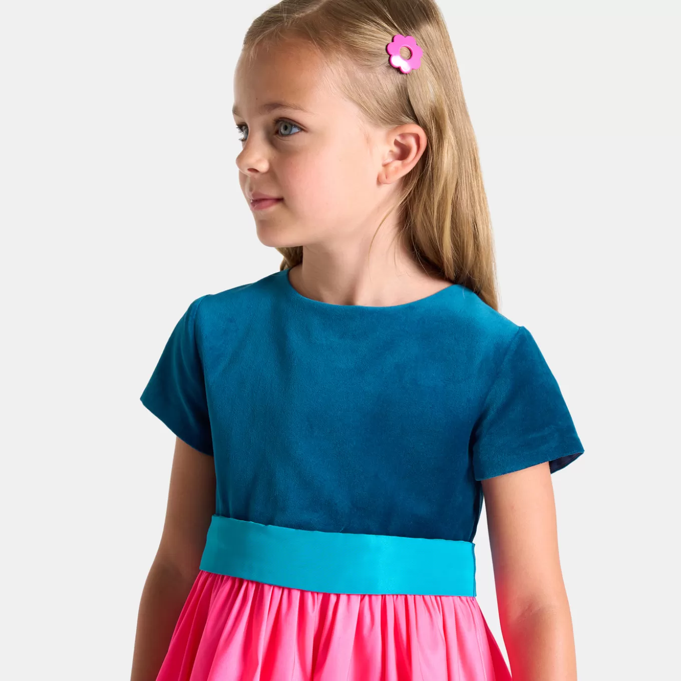 Best Sale Jacadi Mädchenkleid im Colorblock-Design ROSA/BLAU