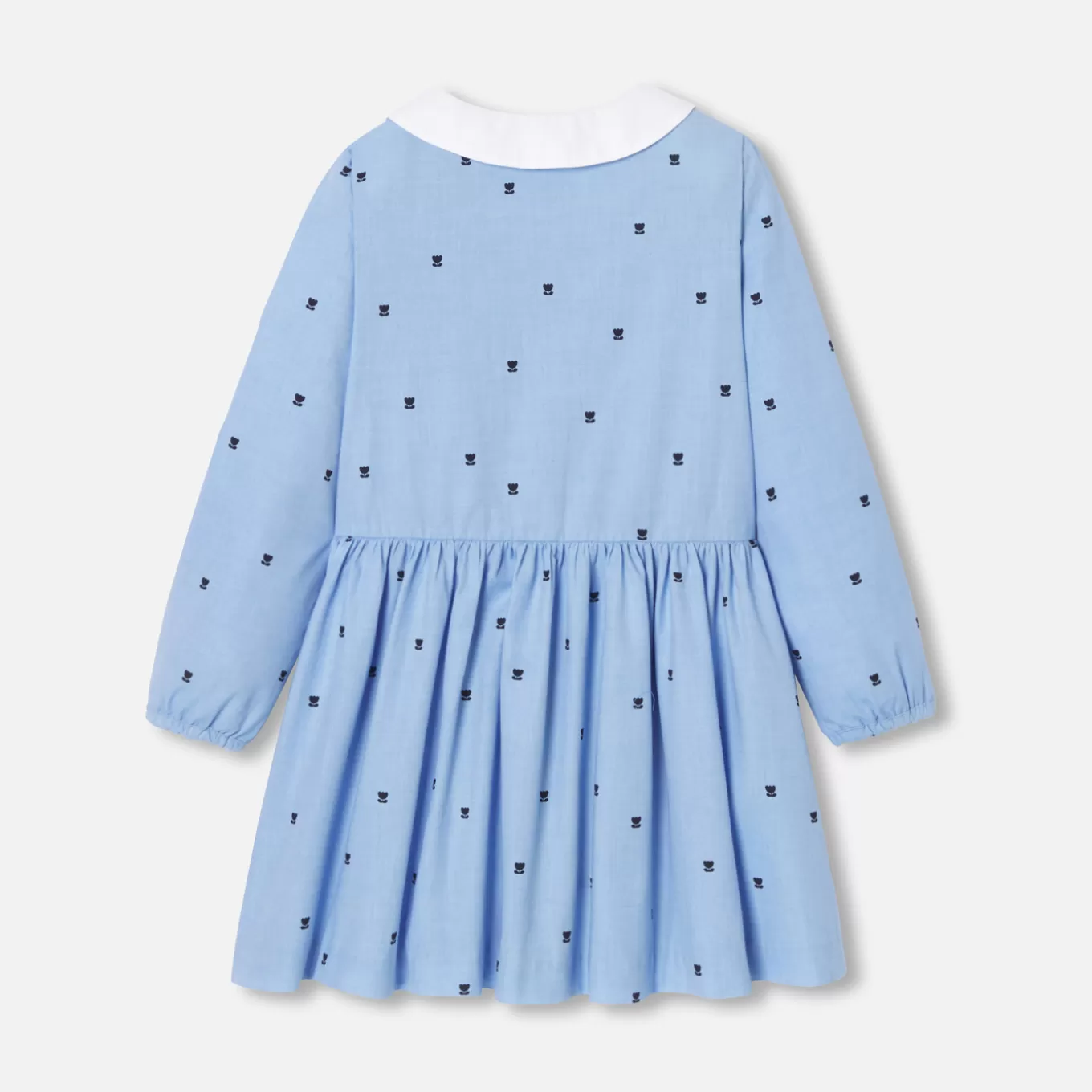 Best Jacadi Mädchenschürze mit Tulpenmotiv BLAU/WEISS