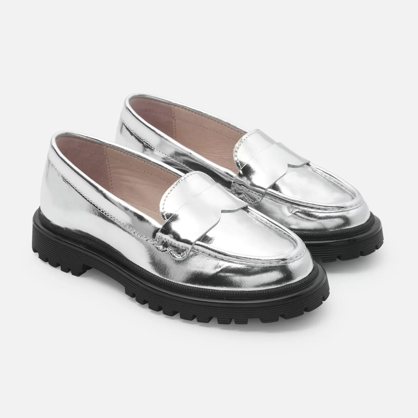 Cheap Jacadi Mokassins aus Glanzleder für Mädchen SILBER