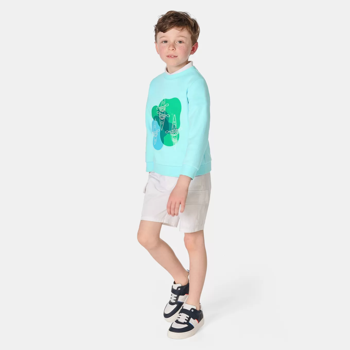 New Jacadi Molton-Sweatshirt für Jungen HELLBLAU