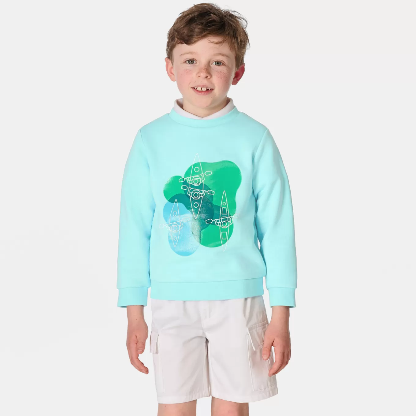 New Jacadi Molton-Sweatshirt für Jungen HELLBLAU