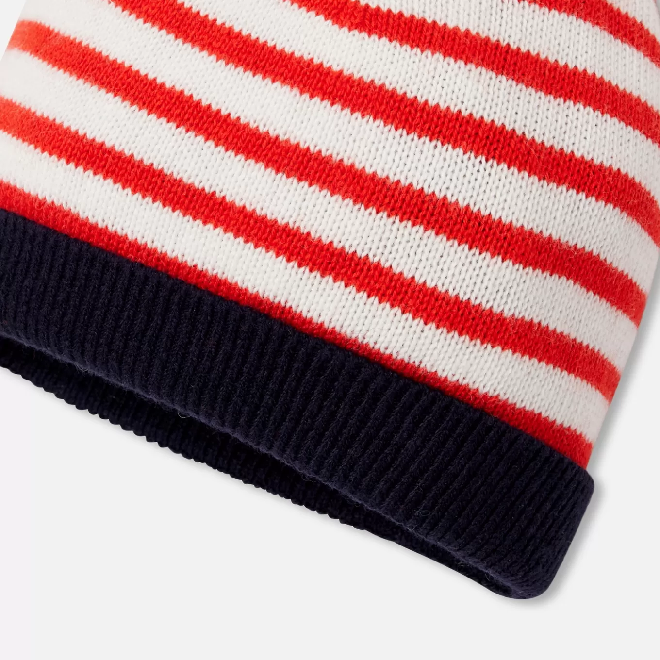 Fashion Jacadi Mütze mit Pompon für Baby Jungen WEISS/ROT