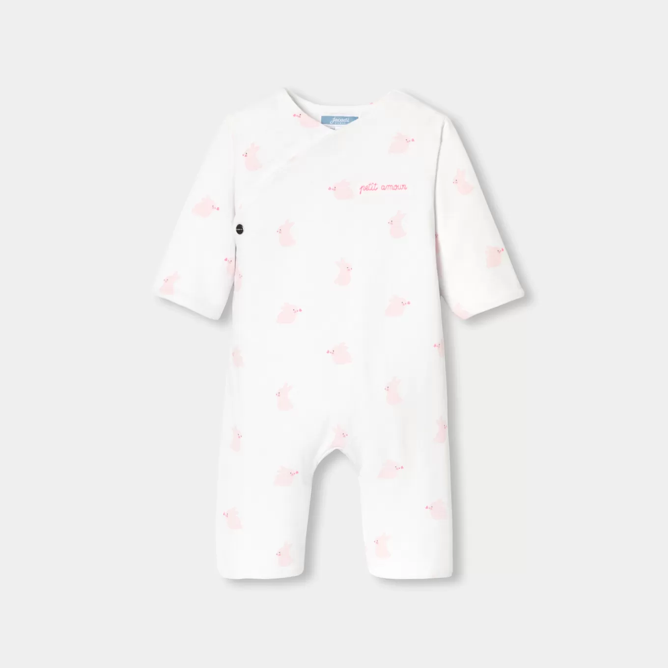 Best Sale Jacadi Overall aus Jersey für Baby Mädchen WEISS/ROSA