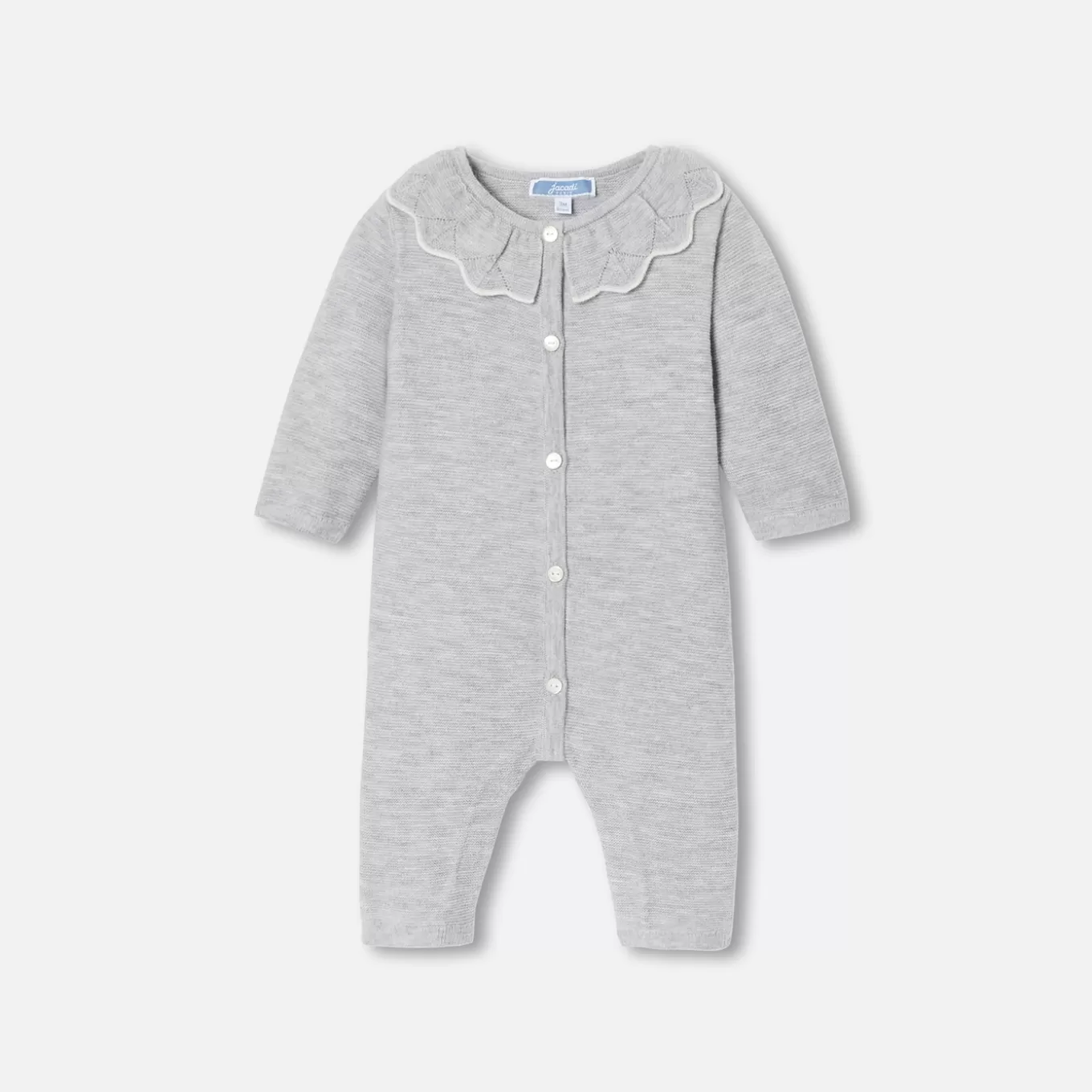 Online Jacadi Overall aus Krausstrick für Baby Mädchen GRAU MELIERT HELL JACADI