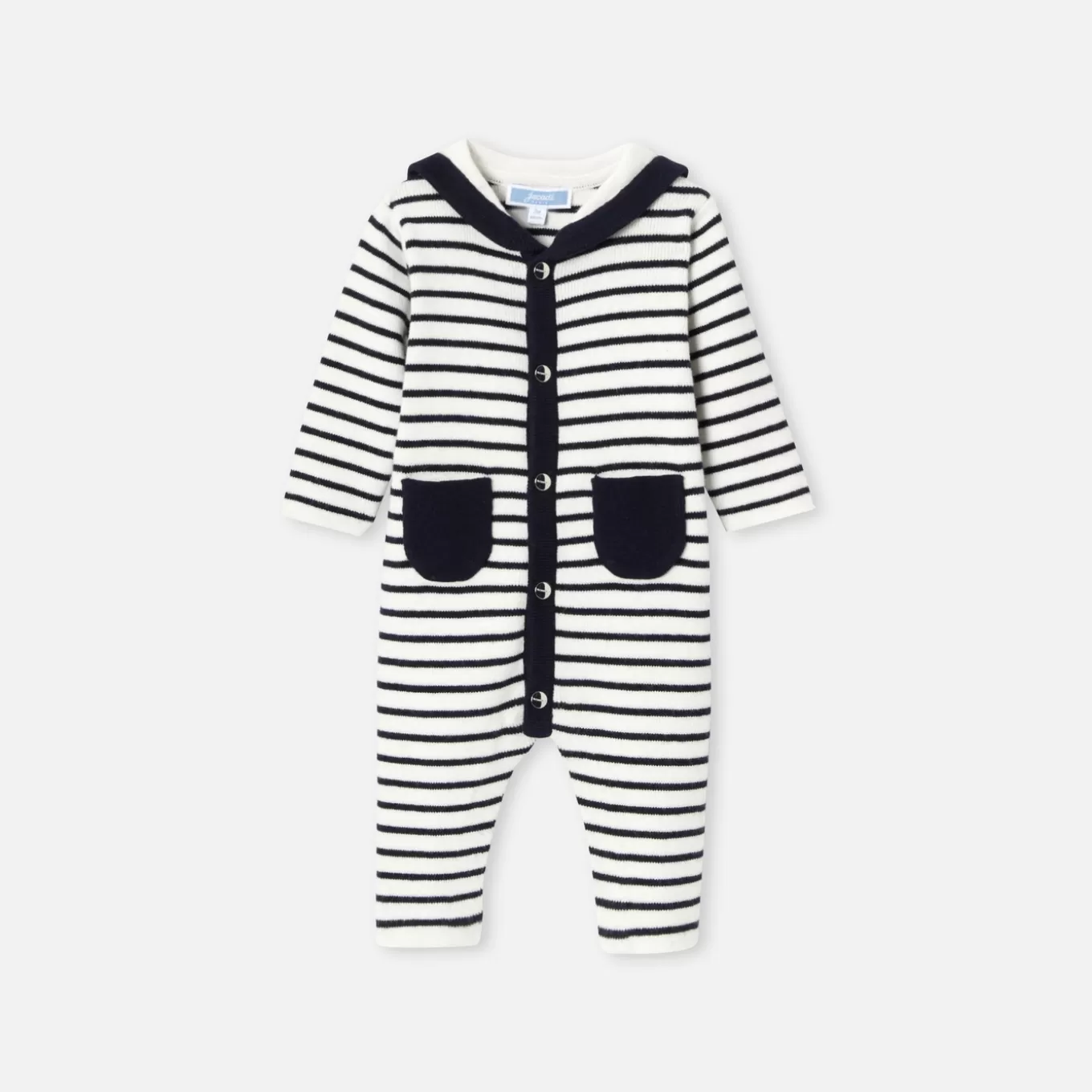 Hot Jacadi Overall aus Strick für Baby Jungen MARINEBLAU/WEISS