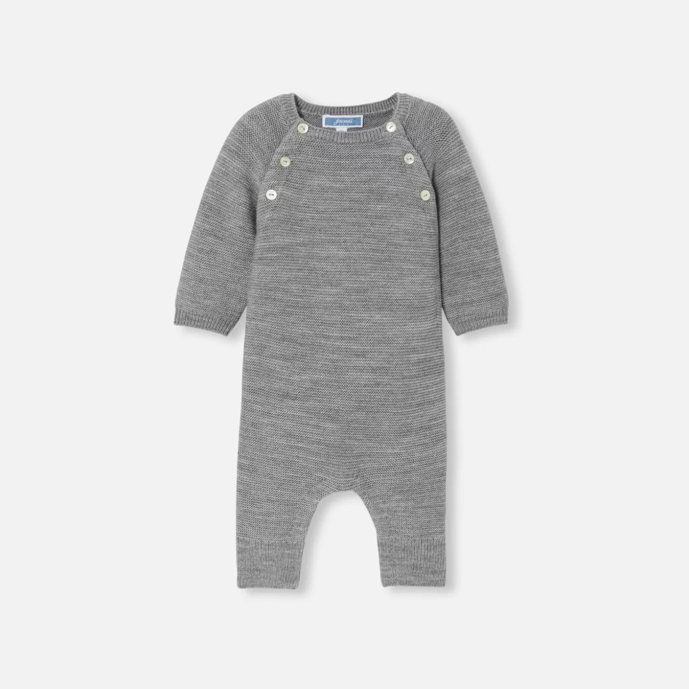 Clearance Jacadi Overall für Babys aus Merinowolle GRAU MELIERT HELL JACADI