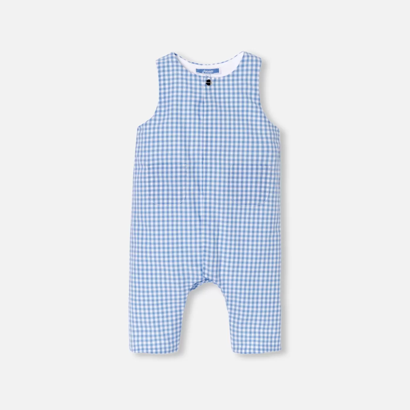 New Jacadi Overall mit Vichy-Muster für Baby Jungen BLAU/WEISS