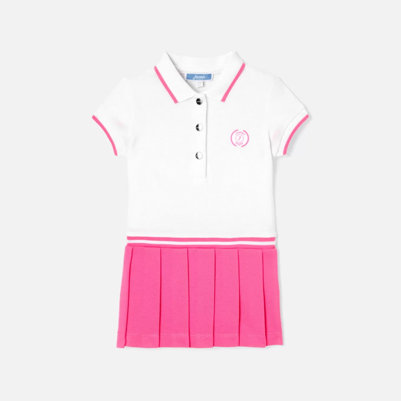 Store Jacadi Polokleid für Mädchen WEISS/ROSA