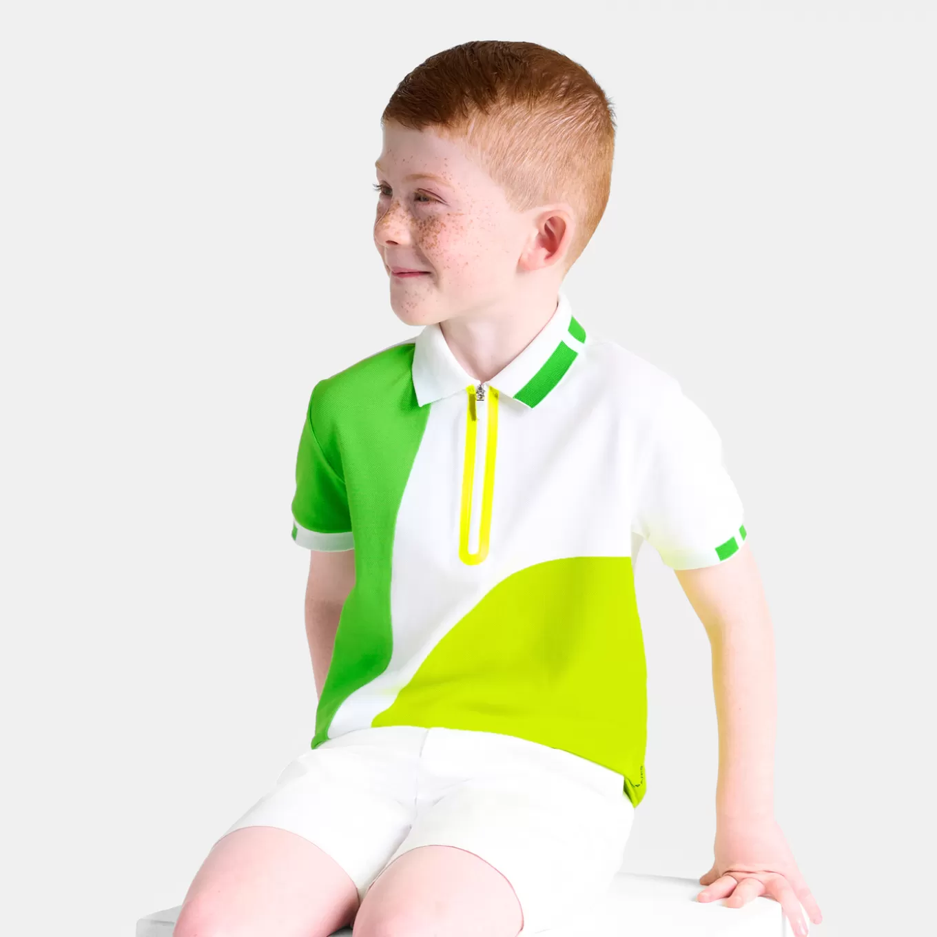 New Jacadi Poloshirt aus Baumwollpiqué für Jungen WEISS/MEHRFARBIG