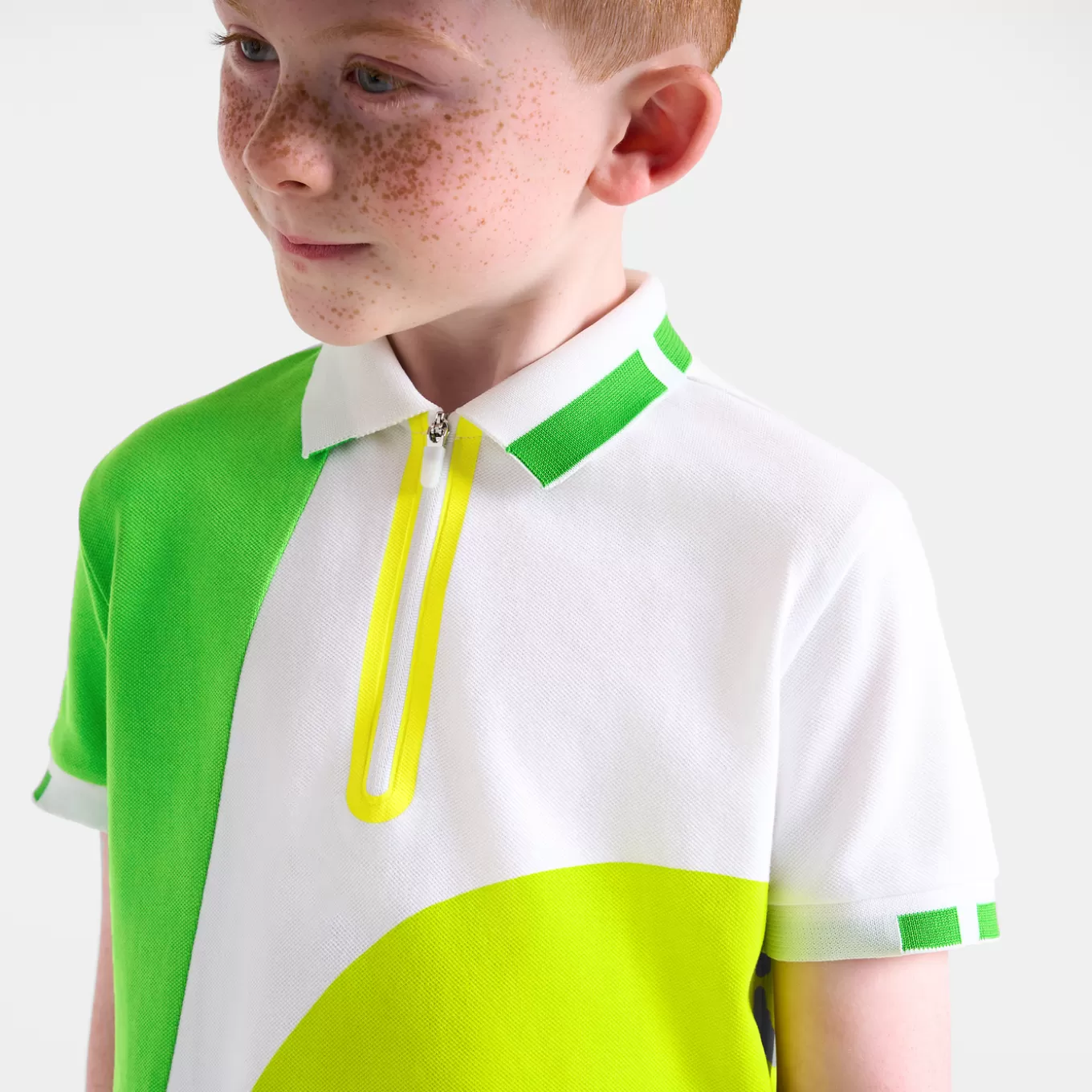New Jacadi Poloshirt aus Baumwollpiqué für Jungen WEISS/MEHRFARBIG