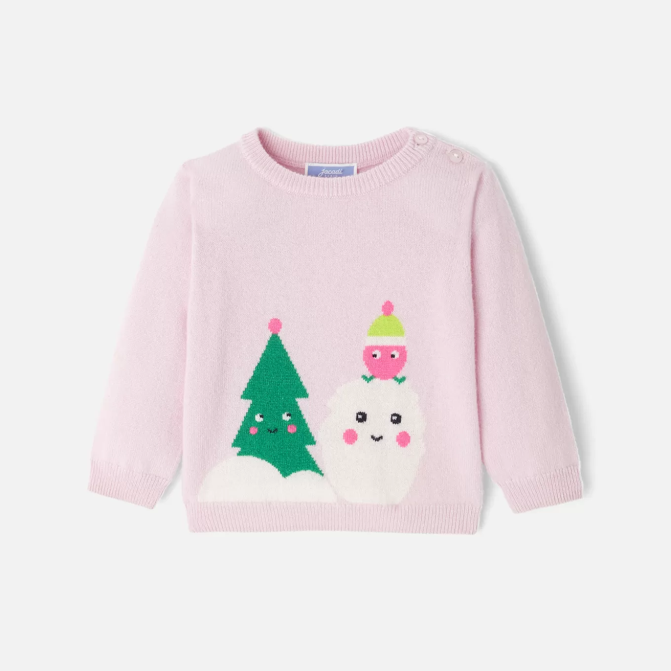 Hot Jacadi Pullover aus Kaschmir für Mädchen ROSA/MEHRFARBIG
