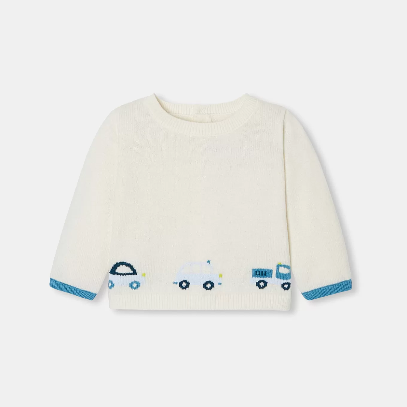 Discount Jacadi Pullover für Baby Jungen aus Jersey WEICHES WEISS/MEHRFARBIG