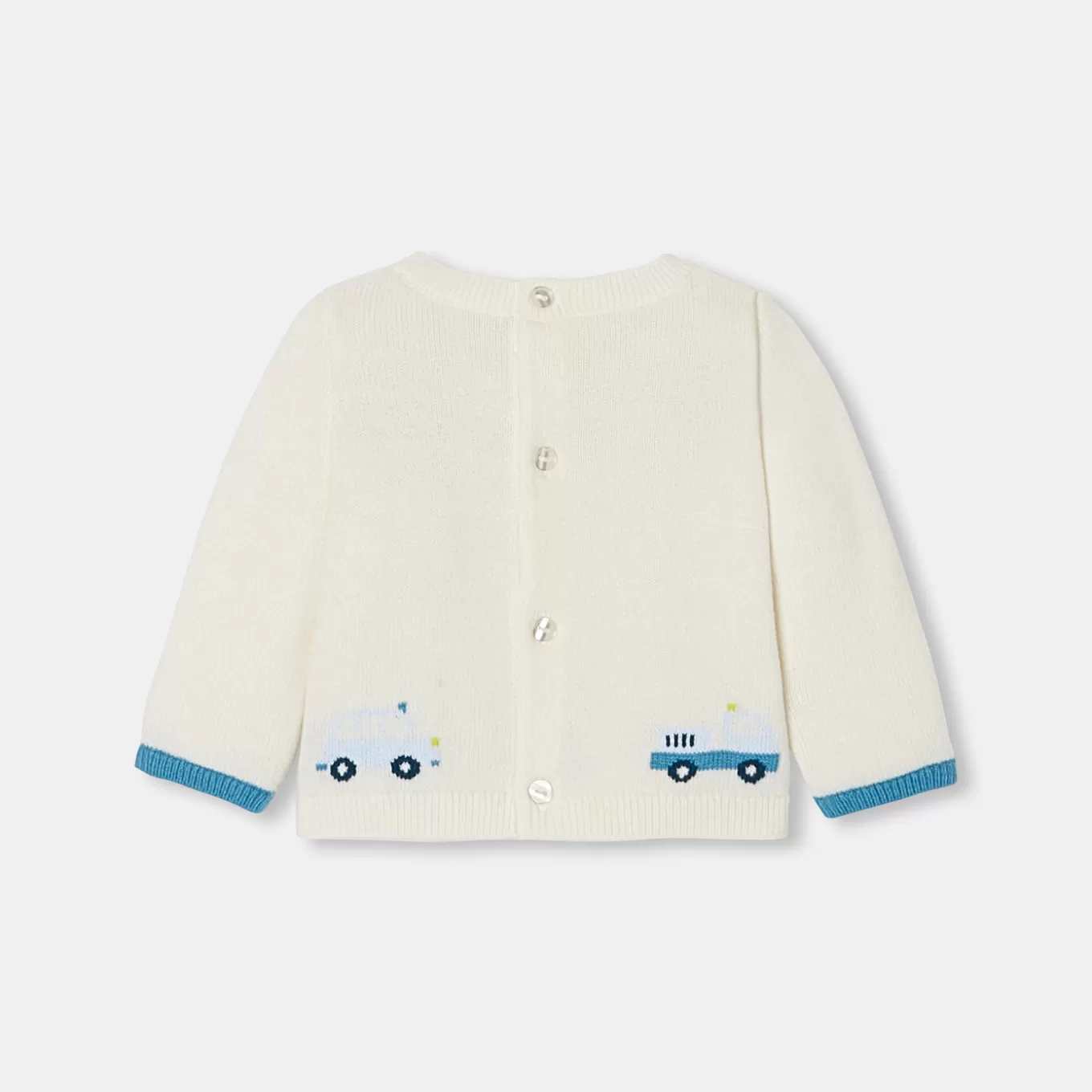 Discount Jacadi Pullover für Baby Jungen aus Jersey WEICHES WEISS/MEHRFARBIG