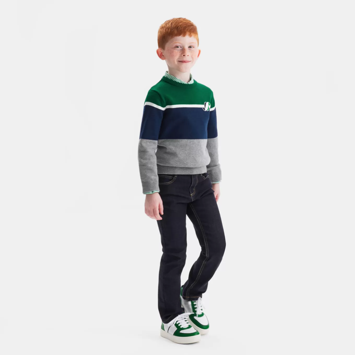 Clearance Jacadi Pullover für Jungen im Color-Block-Design GRAU/MEHRFARBIG
