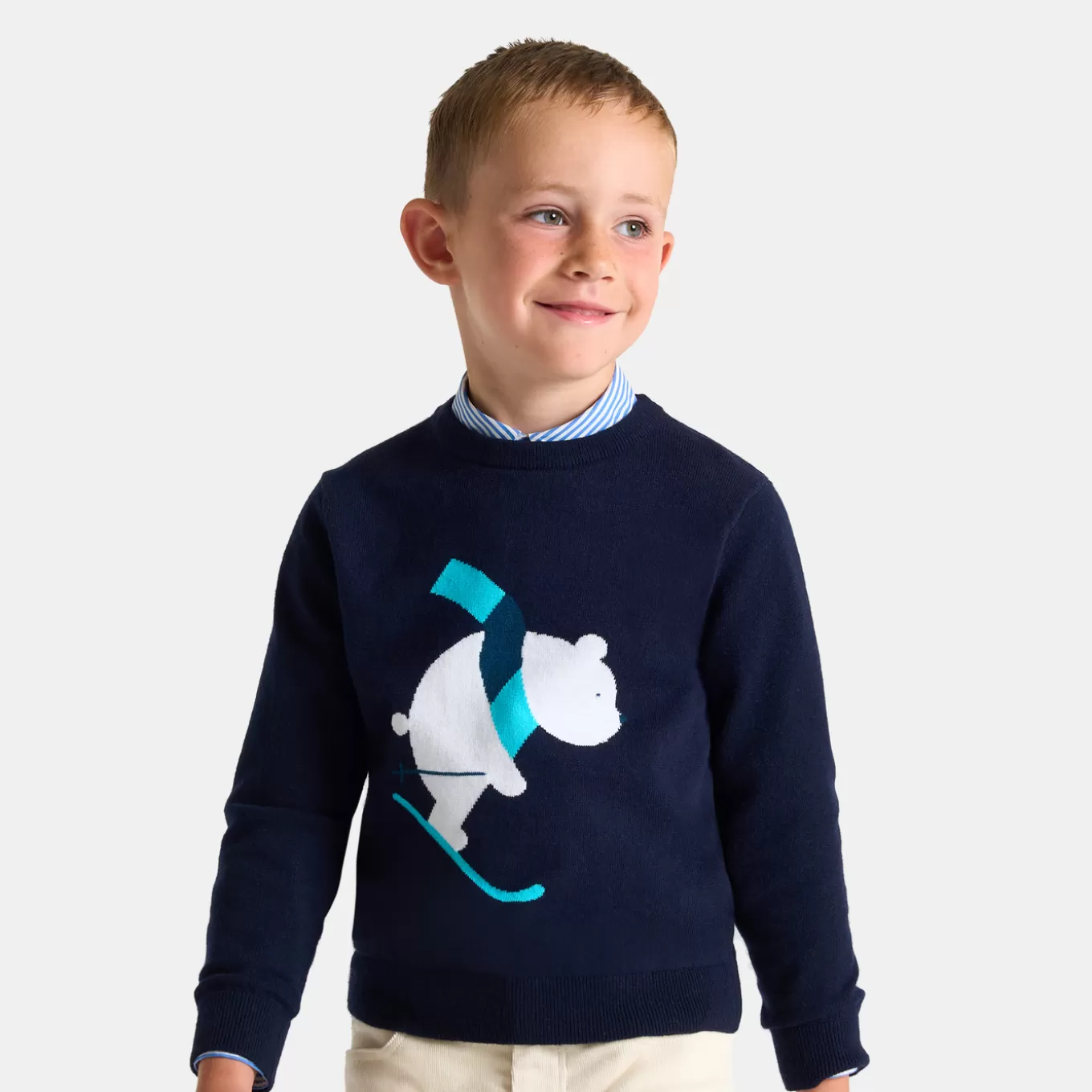 Clearance Jacadi Pullover für Jungen mit Bären-Motiv MARINEBLAU JACADI