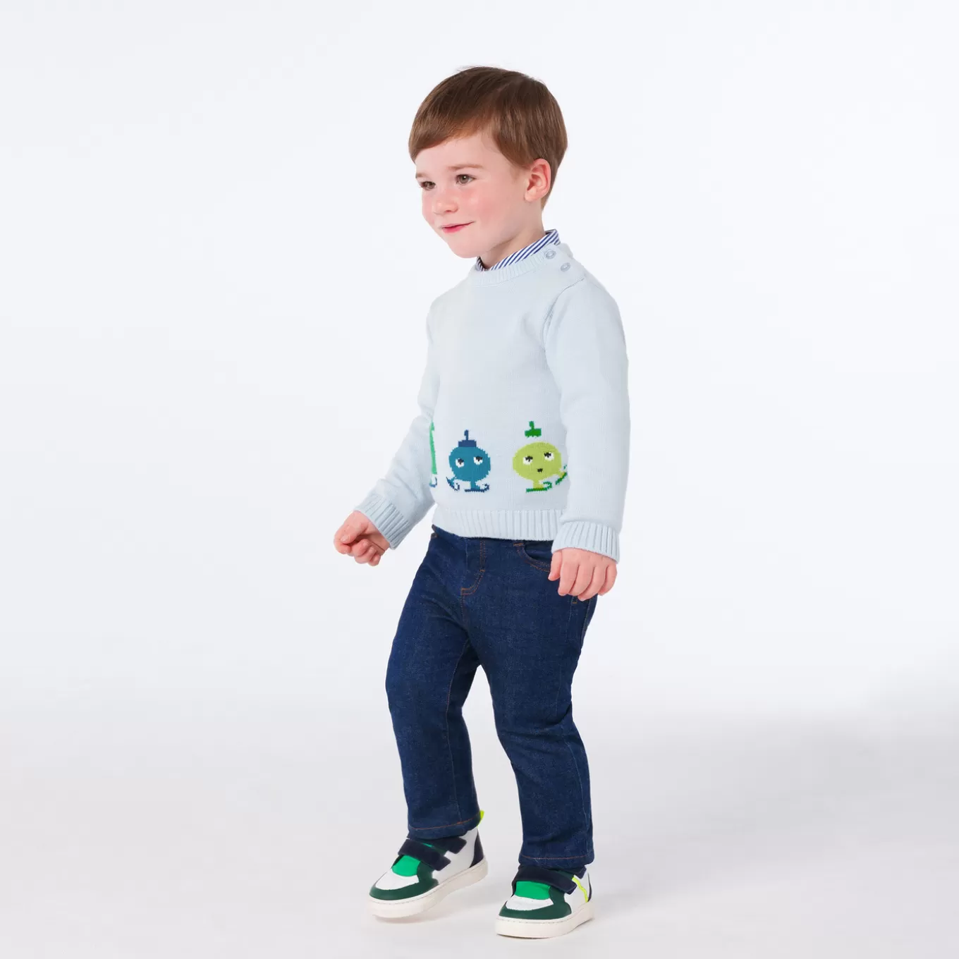 Best Sale Jacadi Pullover für Jungen mit Tannen-Intarsie EISBLAU