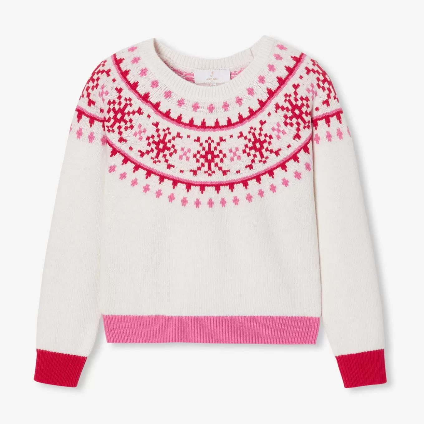 Best Sale Jacadi Pullover für Mädchen in Jacquard WEICHES WEISS/MEHRFARBIG