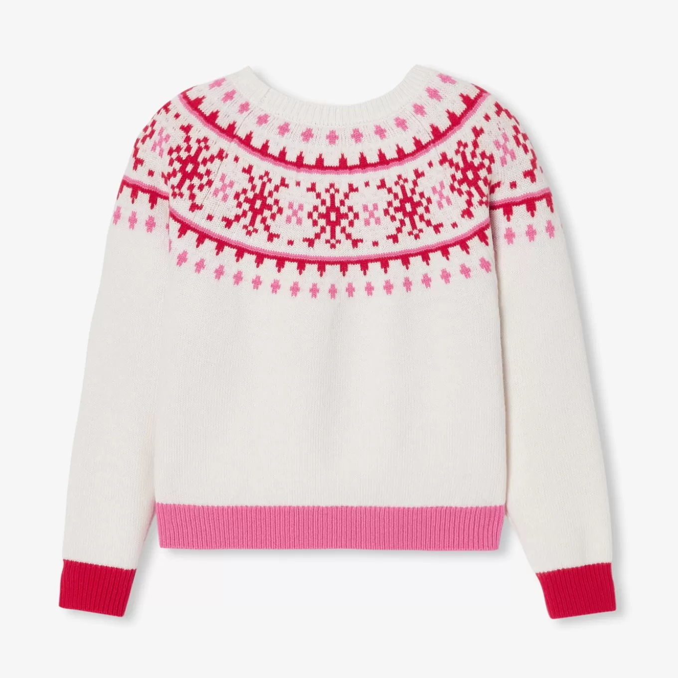 Best Sale Jacadi Pullover für Mädchen in Jacquard WEICHES WEISS/MEHRFARBIG
